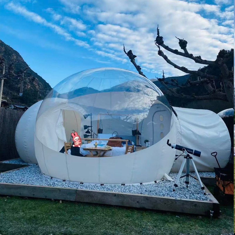 Outdoor Camping Exhibition - 屋外レストラン透明テントキャンプバブルハウス星空ルーム景勝地宿泊施設展示球形テントホテル
