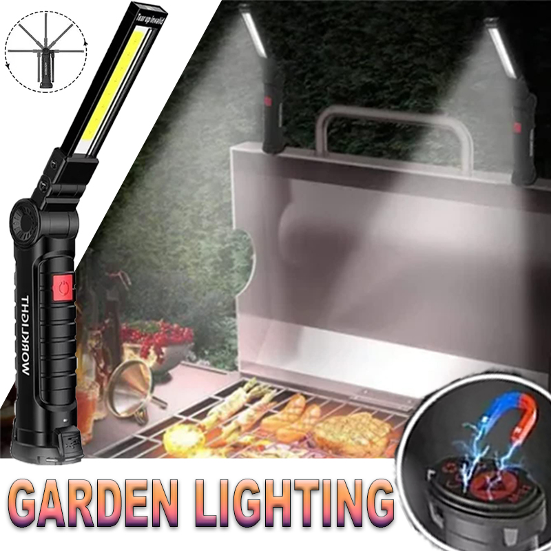 Outdoor Camping Lamp - ポータブル LED 懐中電灯 磁気フック付き 屋外修理作業灯 Type-C