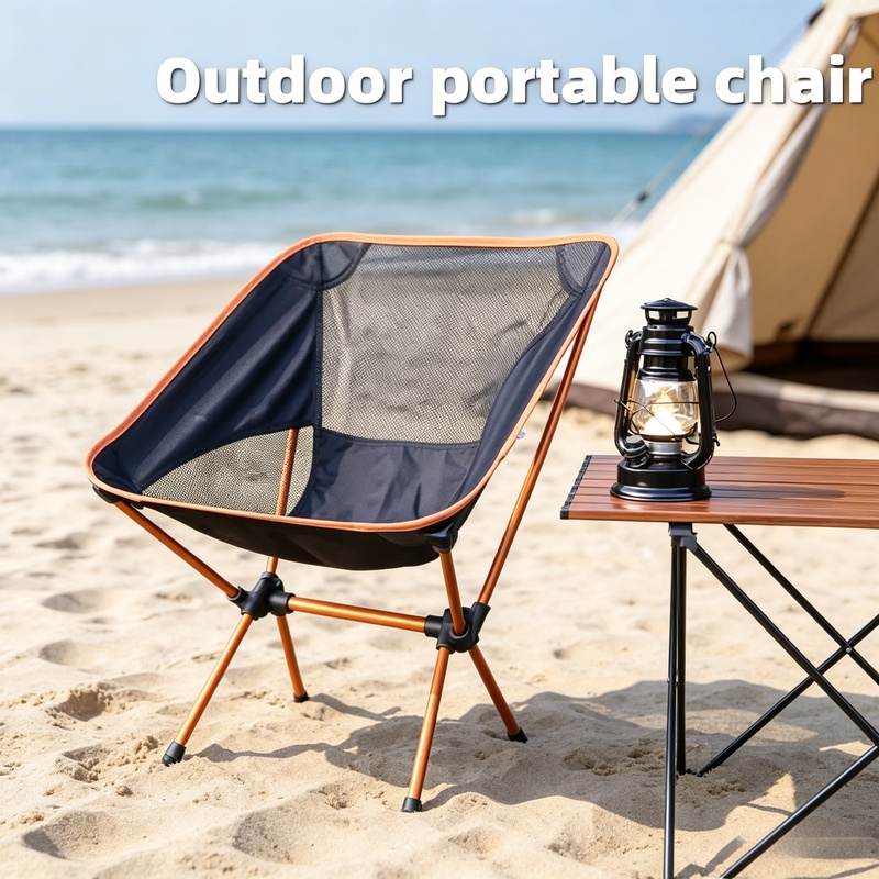 Outdoor Camping Loveseat - 超軽量アルミ合金ムーンチェアキャンプ折りたたみポータブル背もたれ椅子屋外釣りピクニックハイキングレジャーシート