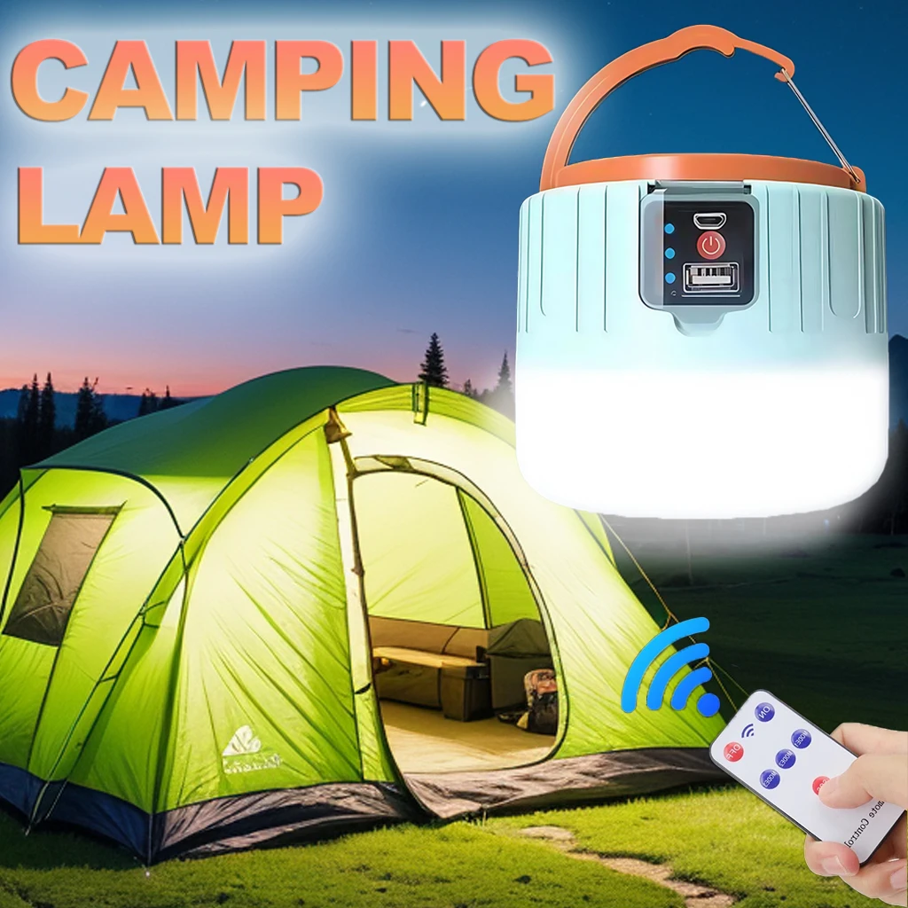 Outdoor Camping Lamp - ソーラーキャンプランタン 充電式LEDポータブルワークライト リモコン付き、パワーバンク懐中電灯 釣りBBQ用屋外緊急ランプ