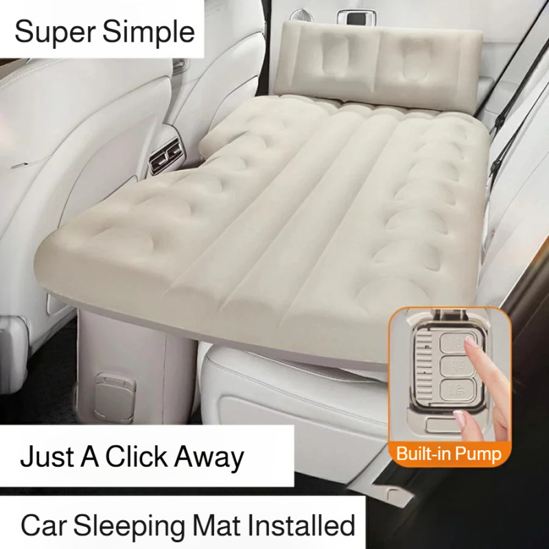 Inflatable Mattress - 車載用電動エアーベッド ワンタッチ膨張式 厚手エアクッション ポータブル寝具マットレスパッド 旅行に最適