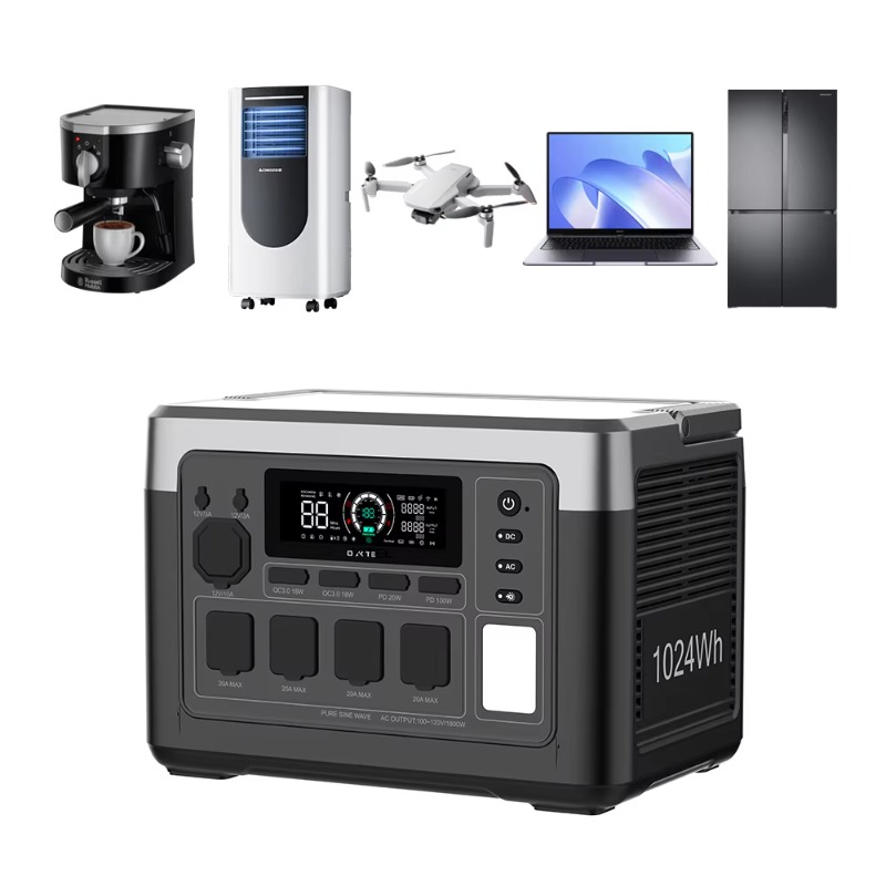 Outdoor Camping Warehouse - EU USA倉庫 1800W 1024Wh 静音ソーラー発電機 ポータブル電源