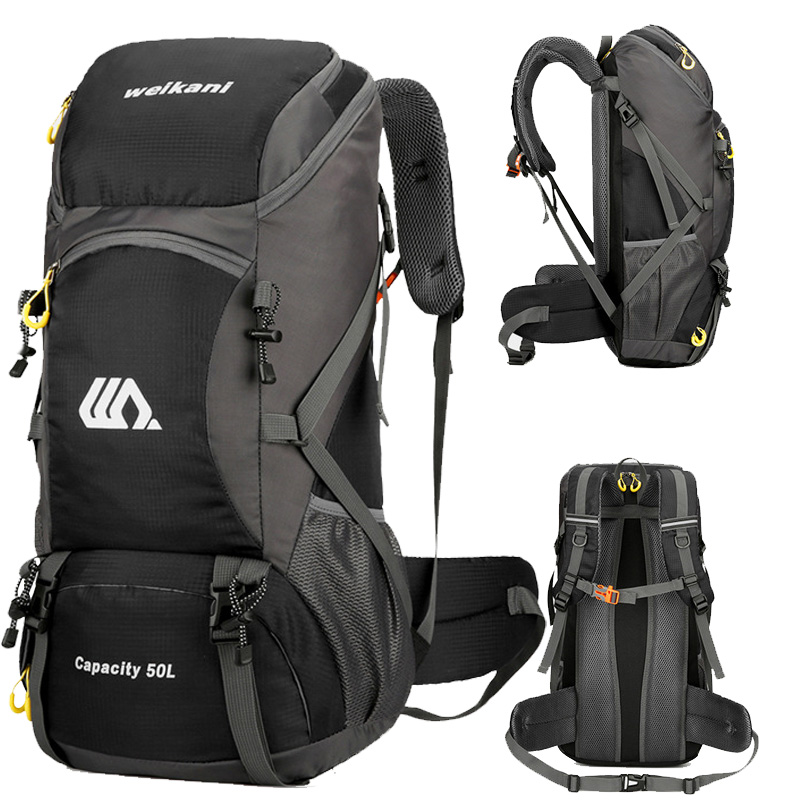 Outdoor Camping Warehouse - 50L 旅行バックパックキャンプ男性大型ハイキングバッグ観光リュックサック防水アウトドアスポーツ登山登山バッグ荷物