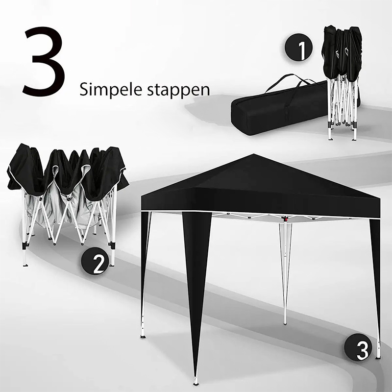 Outdoor Camping Exhibition - 3×3m四隅ポップアップ折りたたみキャノピーテント、キャンプ、展示会、ビーチ用日よけガゼボパビリオンなど多用途屋外シェルター