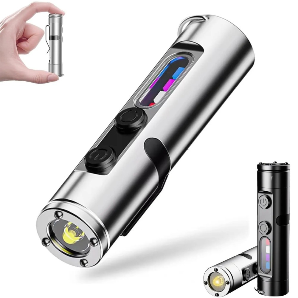 Outdoor Camping Lamp - LED 懐中電灯ミニポータブル EDC トーチ Type-C 充電式磁気ハットクリップランプ