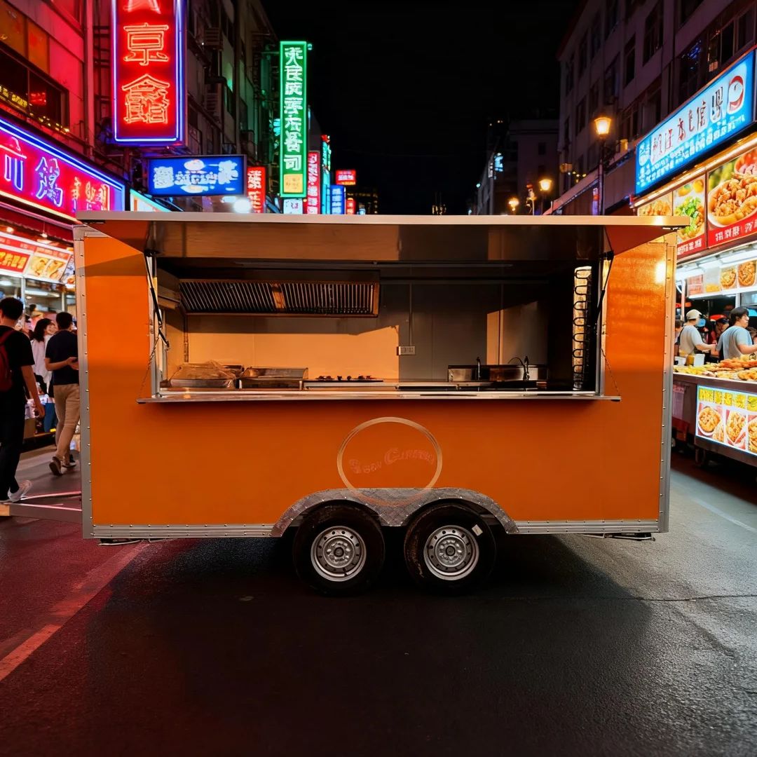 Outdoor Camping Exhibition - 多機能屋外フードトレーラー、キャンプ、マーケット、展示会、移動販売用に取り外し可能な収納スペース付き