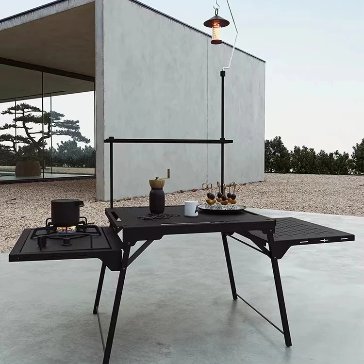 Outdoor Camping Warehouse - NewSM-IGTN アルミ製ポータブルキャンプキッチンテーブル モダン多機能ダイニング屋外家具 必須 ワンストップ倉庫