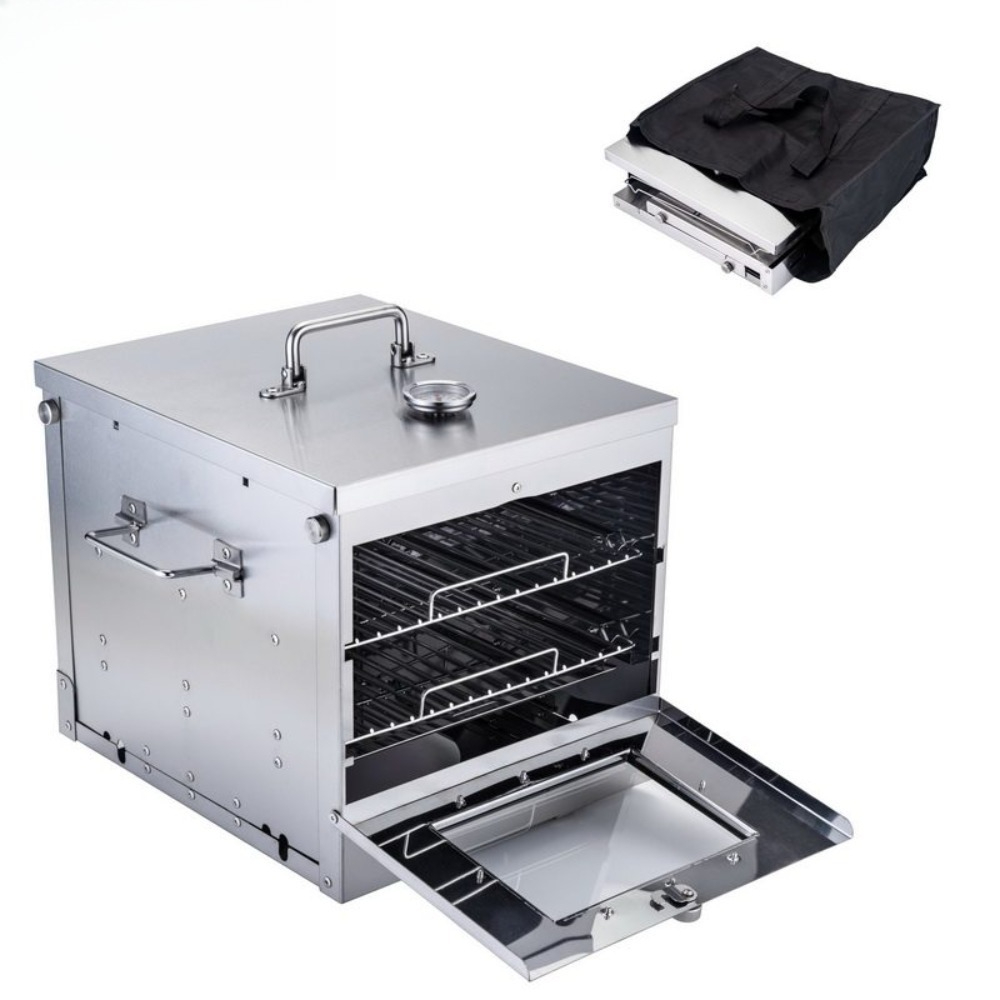 Cooking Outdoor Camping - 屋外キャンプ用家庭用コンロ、ステンレス製可視化フル折りたたみオーブン B72