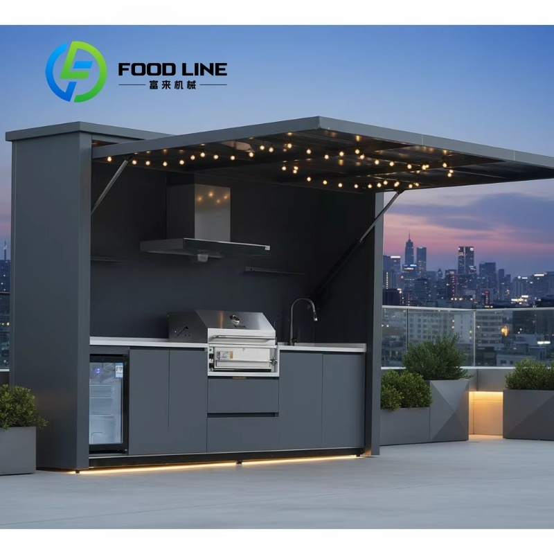 Outdoor Camping Kitchen Setup - カスタム高級屋外キャンプキッチンボックススマートBBQポッドキッチンユニット、リフトアップドア付き、防水軽量、ピクニック、ハイキングに最適