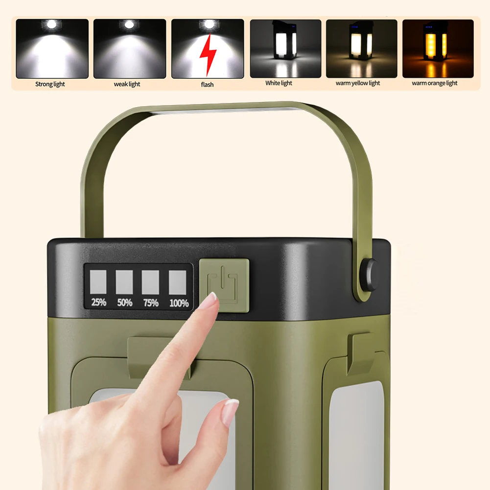ソーラー充電式折りたたみ式2000mAhパワーバンク付き屋外 - Outdoor Camping Lamp のレビューと価格