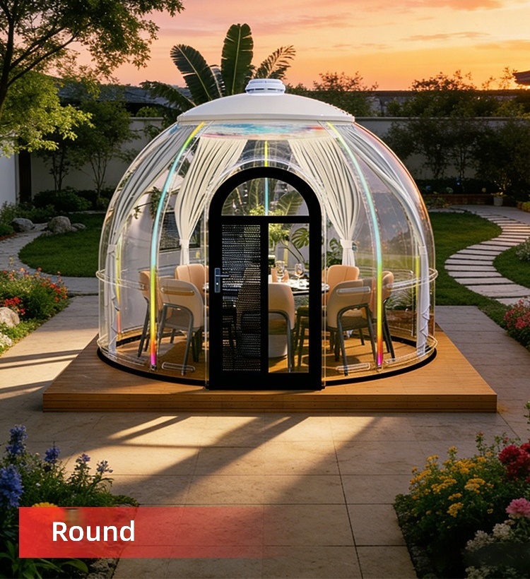 透明ドーム型バブルハウス、屋外グランピングキャンプテント、庭 - Outdoor Camping Exhibition のレビューと価格