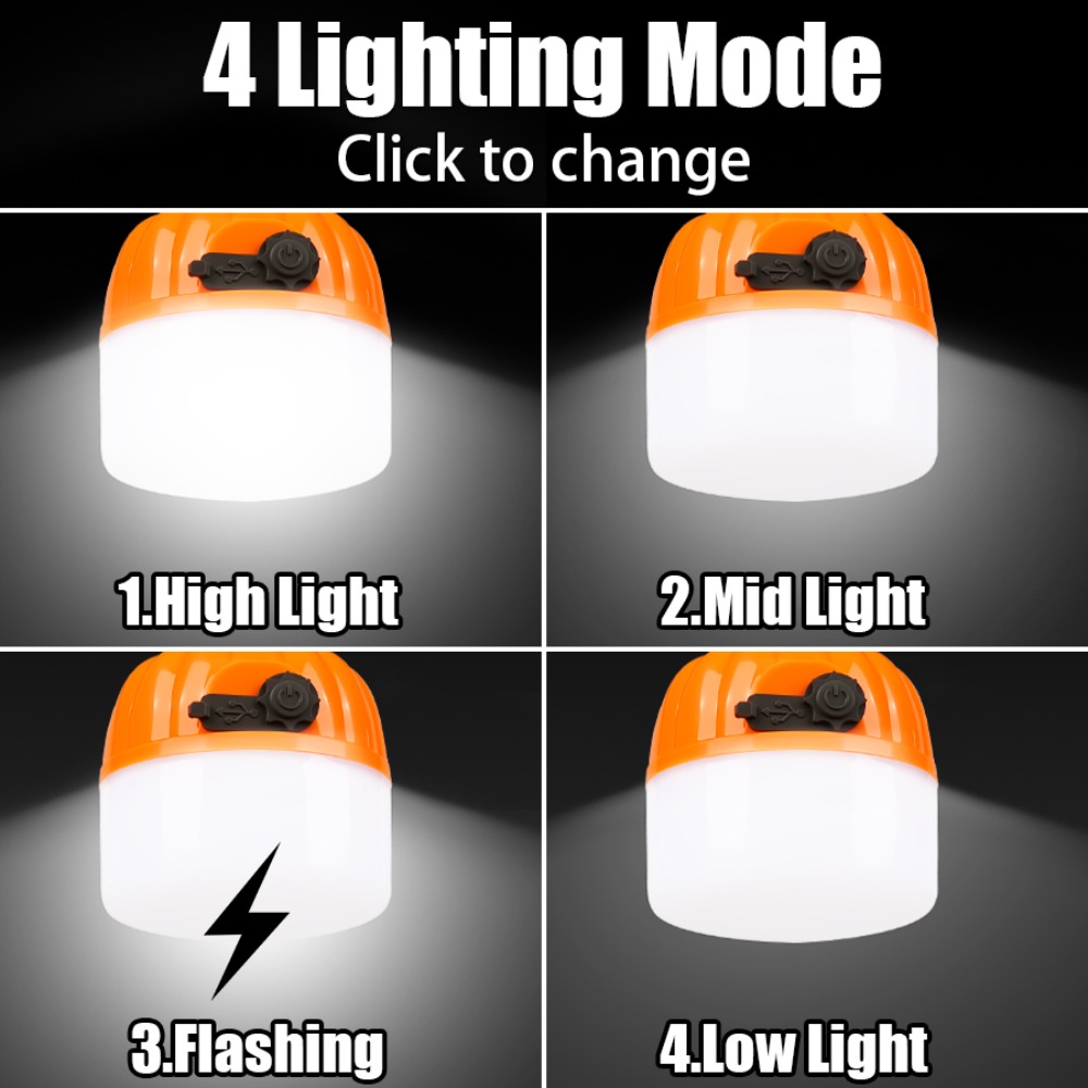 ポータブルミニキャンプランプ 4つの照明モード フック付き  - Outdoor Camping Lamp のレビューと価格