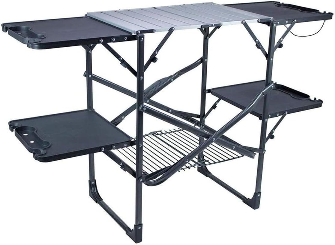 スリム折りたたみ式ポータブルキャンプキッチンテーブル、耐熱ト - Cooking Outdoor Camping のレビューと価格