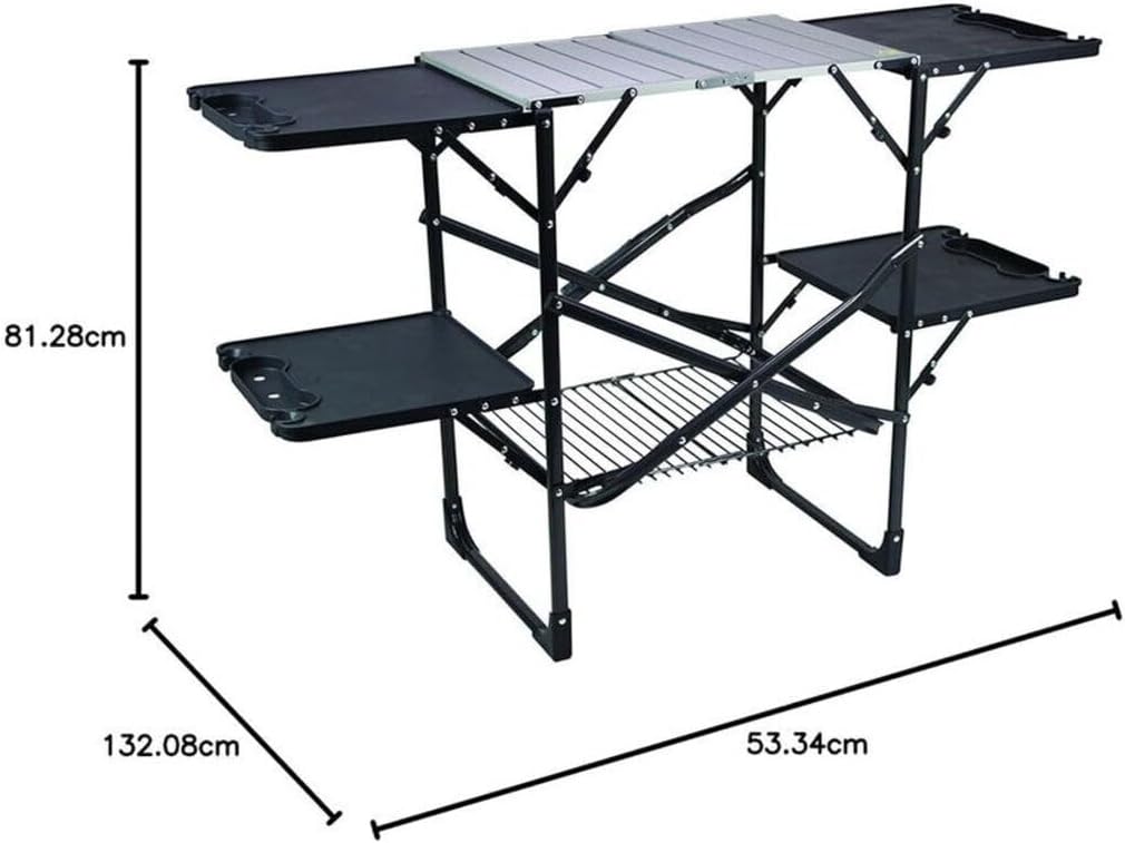 スリム折りたたみ式ポータブルキャンプキッチンテーブル、耐熱ト - Cooking Outdoor Camping のレビューと価格