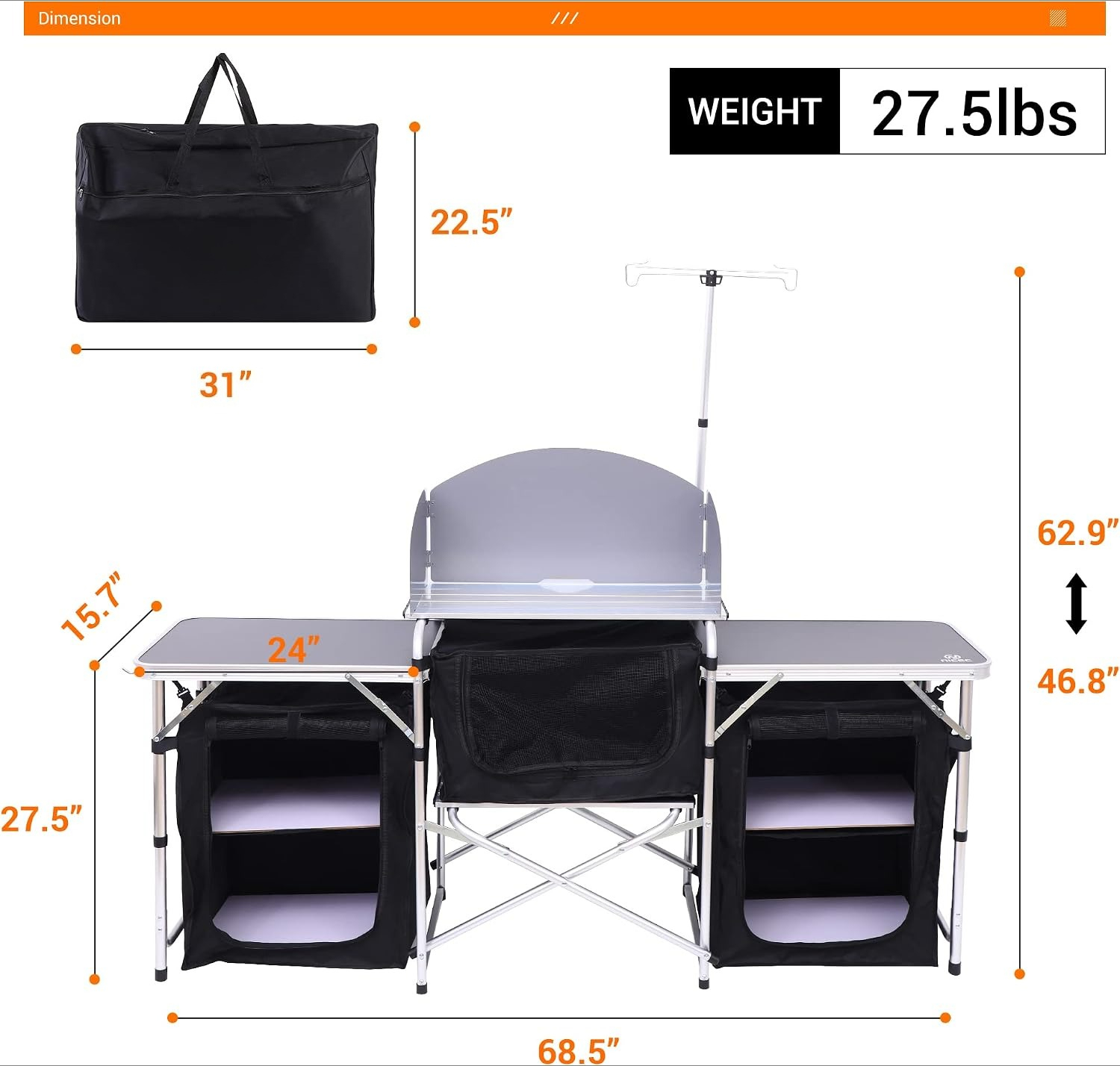 折りたたみ式キャンプキッチンテーブルクックステーションアップ - Outdoor Camping Kitchen Setup のレビューと価格