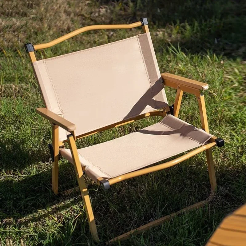 ポータブル屋外キャンプチェア,アルミニウム合金,木質,折りた - Outdoor Camping Loveseat のレビューと価格