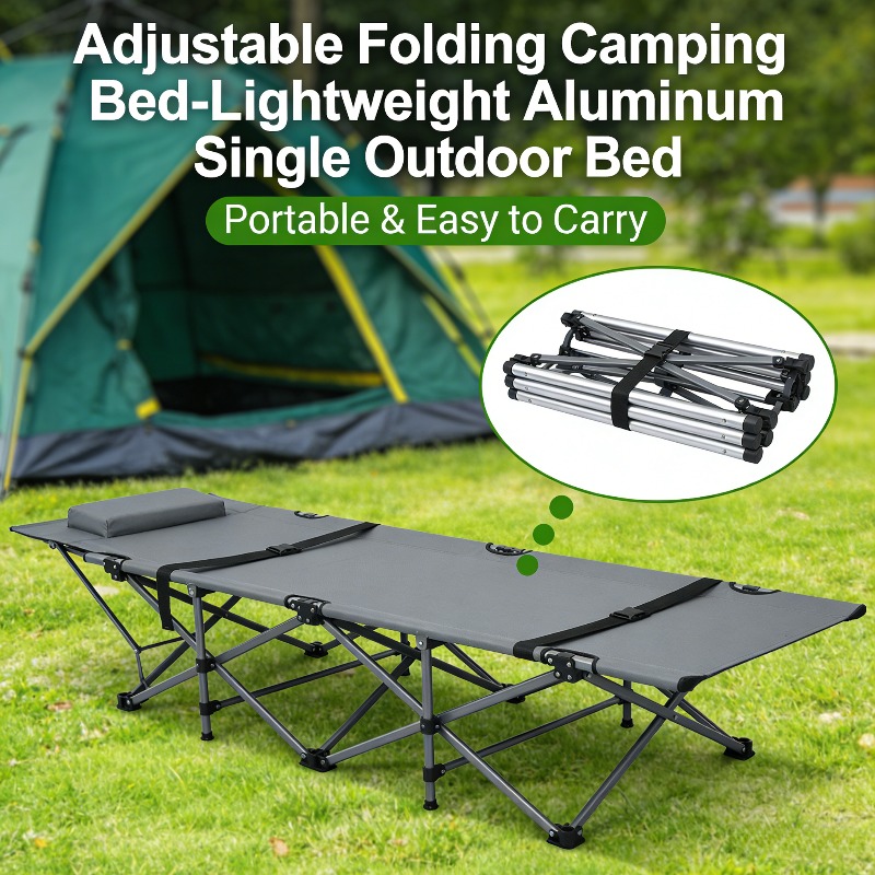 頑丈な高さ調節可能なアルミ合金製折りたたみ式キャンプ用コット - Outdoor Camping Cot のレビューと価格