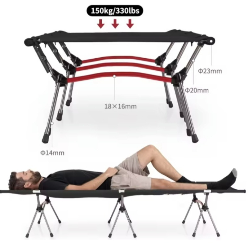 頑丈な高さ調節可能なアルミ合金製折りたたみ式キャンプ用コット - Outdoor Camping Cot のレビューと価格