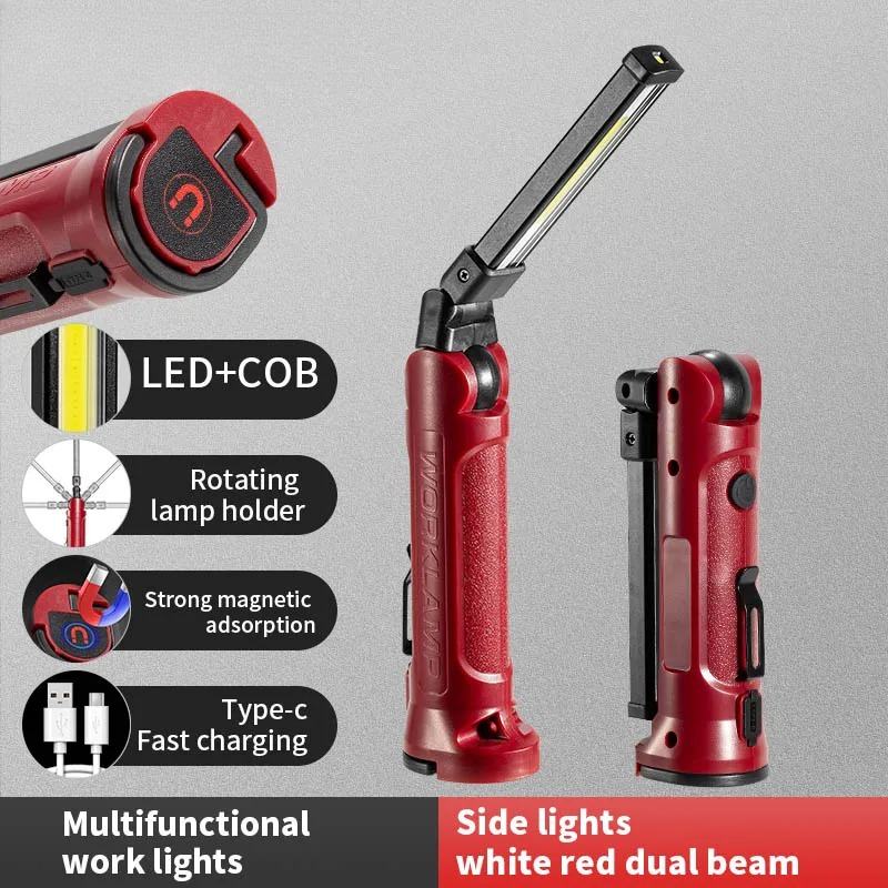 COB LED ワークライト充電式折りたたみ懐中電灯屋外キャ - Outdoor Camping Lamp のレビューと価格
