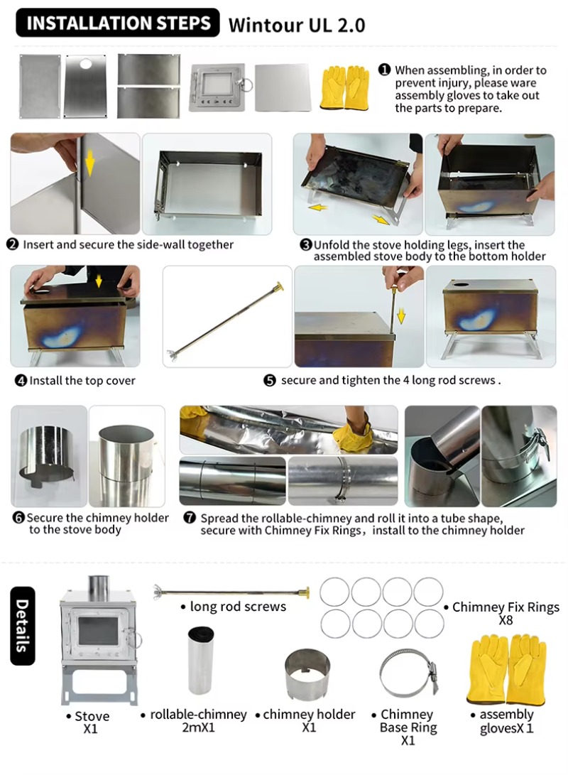 【人気】DANCHEL S1 折りたたみ式テントストーブ ア - Cooking Outdoor Camping のレビューと価格