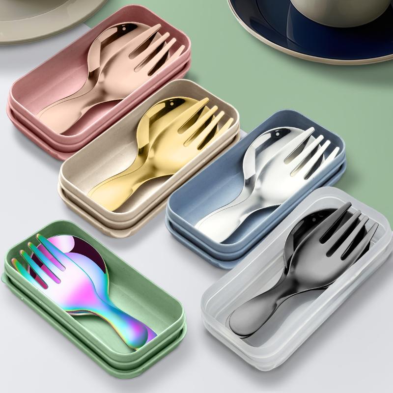 ステンレス鋼食器セットスプーンフォーク 2Pc ポータブルボ - Cooking Outdoor Camping のレビューと価格
