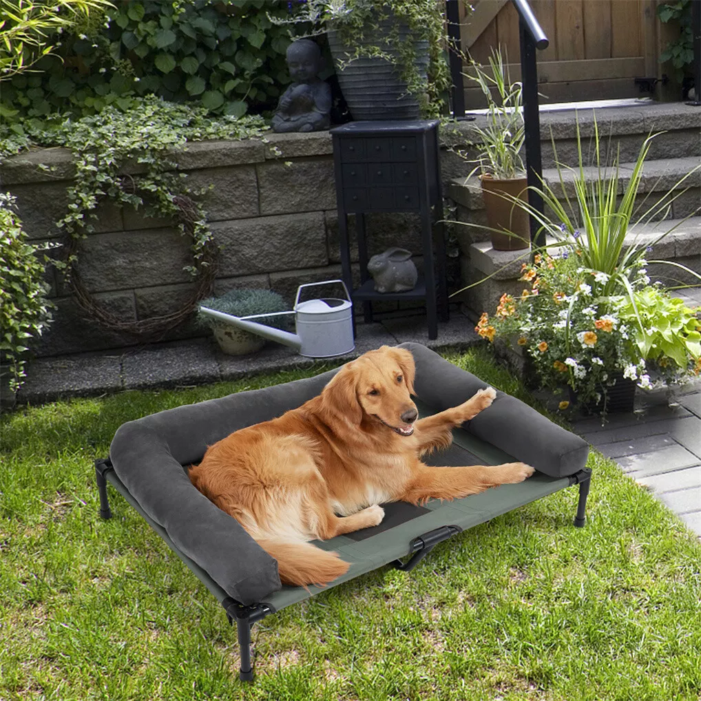 BINGOPAW屋外用犬用ベッド、高床式冷却ペット用ラウンジ - Outdoor Camping Cot のレビューと価格