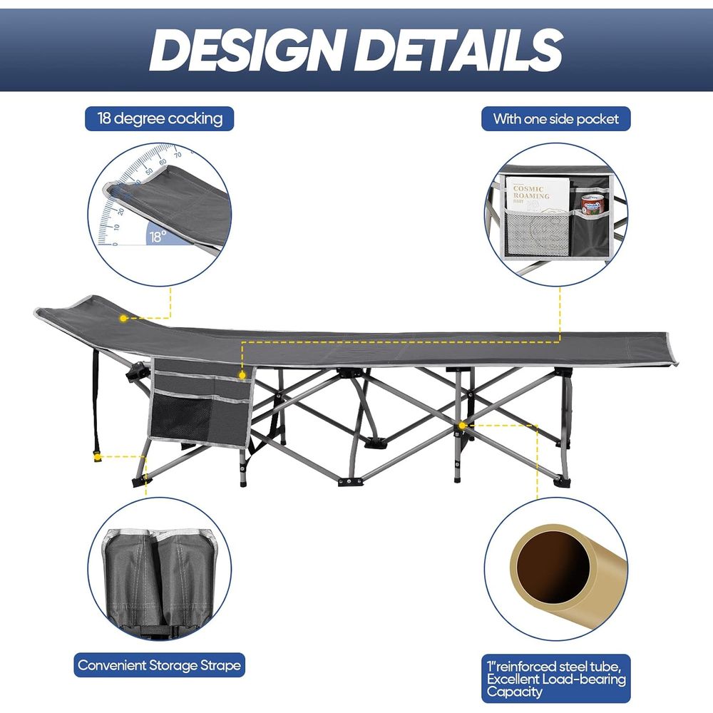 ポータブルキャンプ用コット（マットレス付き）-屋外用折りたた - Outdoor Camping Cot のレビューと価格