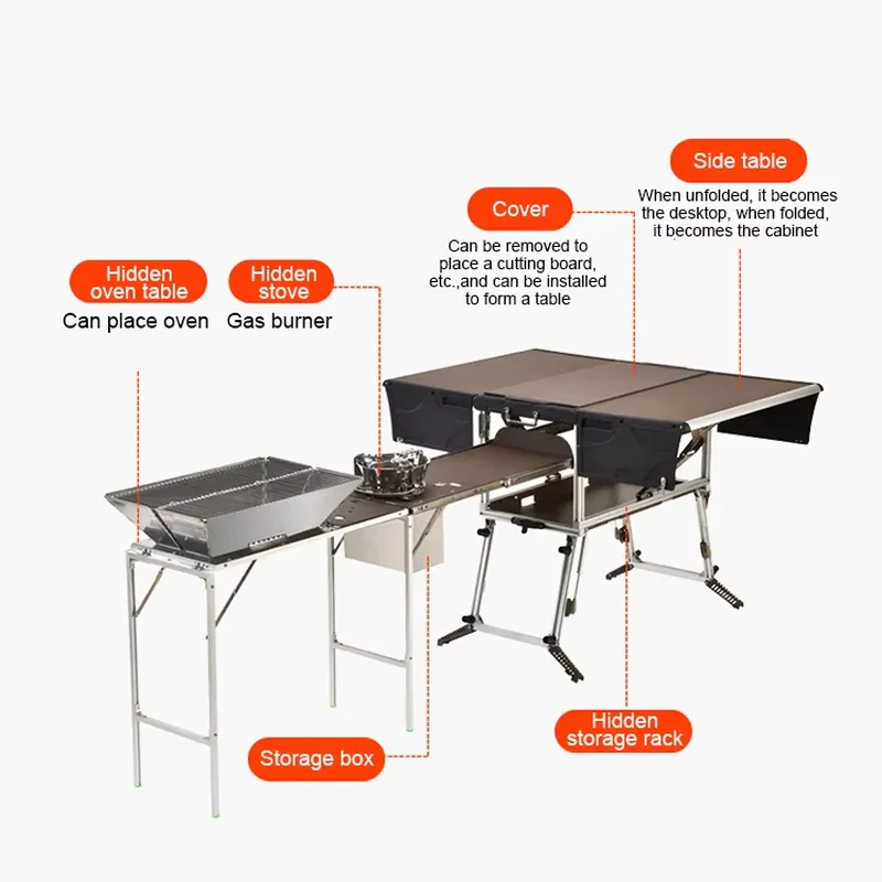 便利なキャンプキッチンボックスでアウトドアキッチンを設置し、 - Outdoor Camping Kitchen Setup のレビューと価格