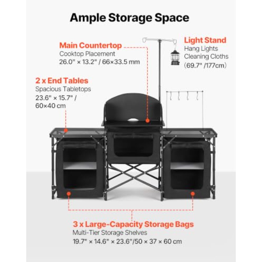 折りたたみ式キャンプテーブル、屋外用ポータブルテーブル、クイ - Outdoor Camping Kitchen Setup のレビューと価格