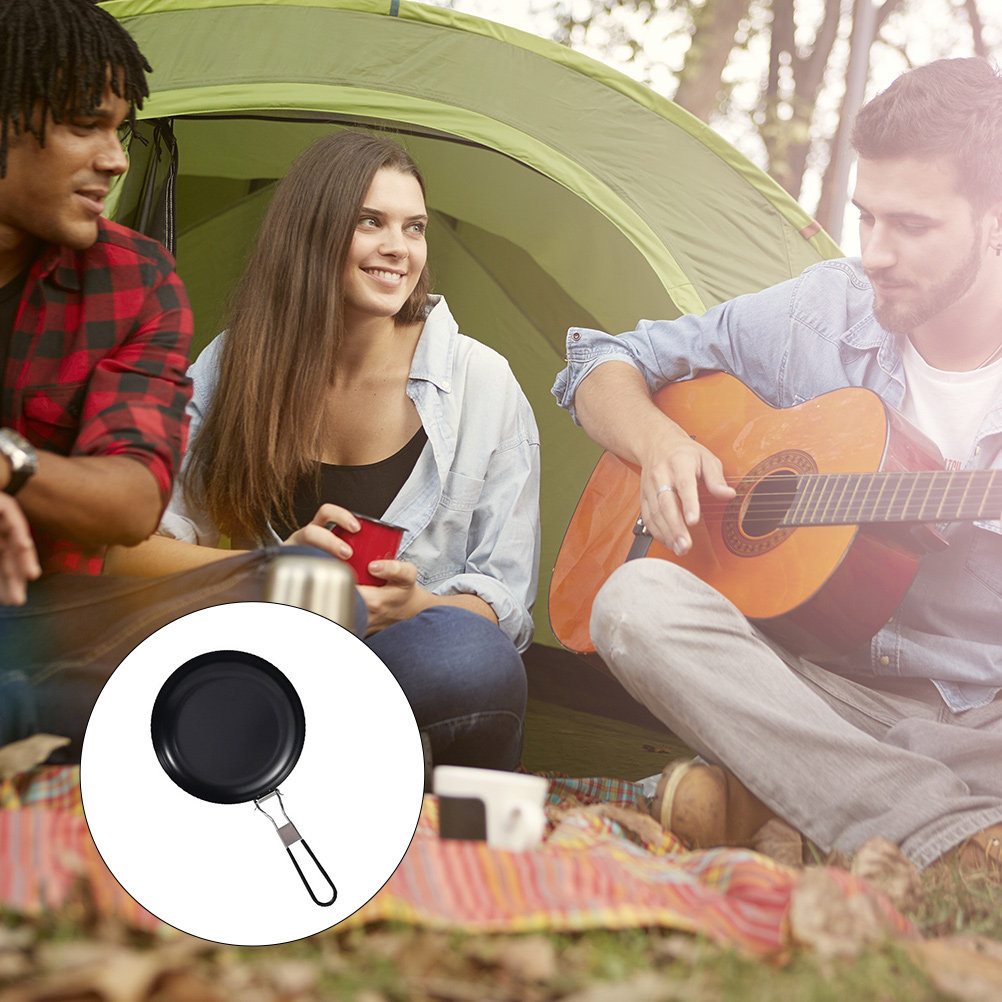 9インチのノンスティックキャンプ用フライパン、折りたたみ式ハ - Cooking Outdoor Camping のレビューと価格
