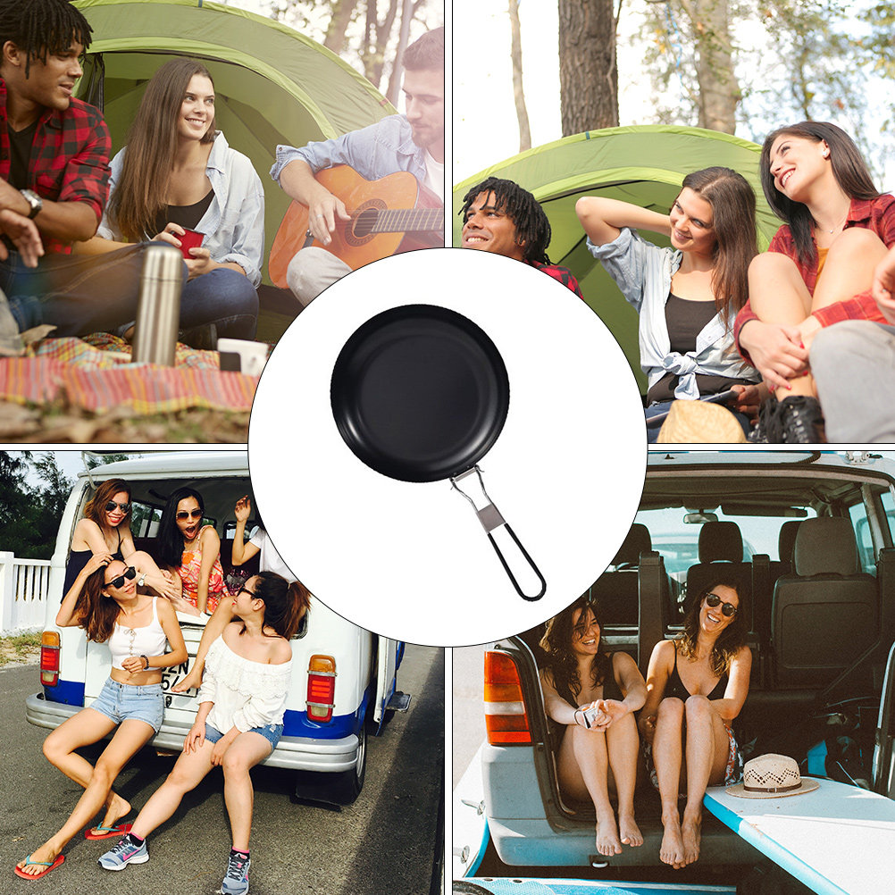 9インチのノンスティックキャンプ用フライパン、折りたたみ式ハ - Cooking Outdoor Camping のレビューと価格