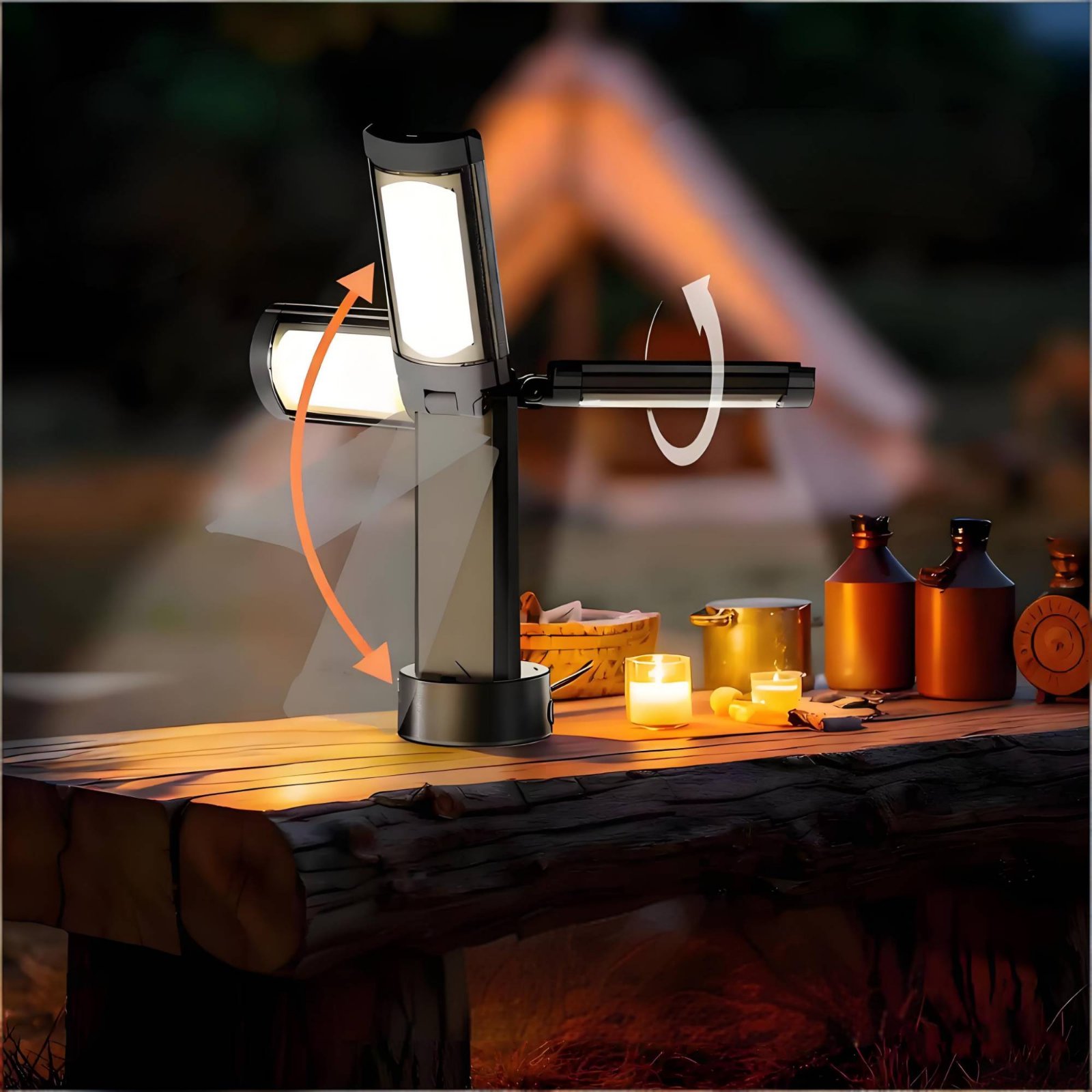伸縮式テントランプ高さ調節可能ポータブルキャンプランプ折りた - Outdoor Camping Lamp のレビューと価格
