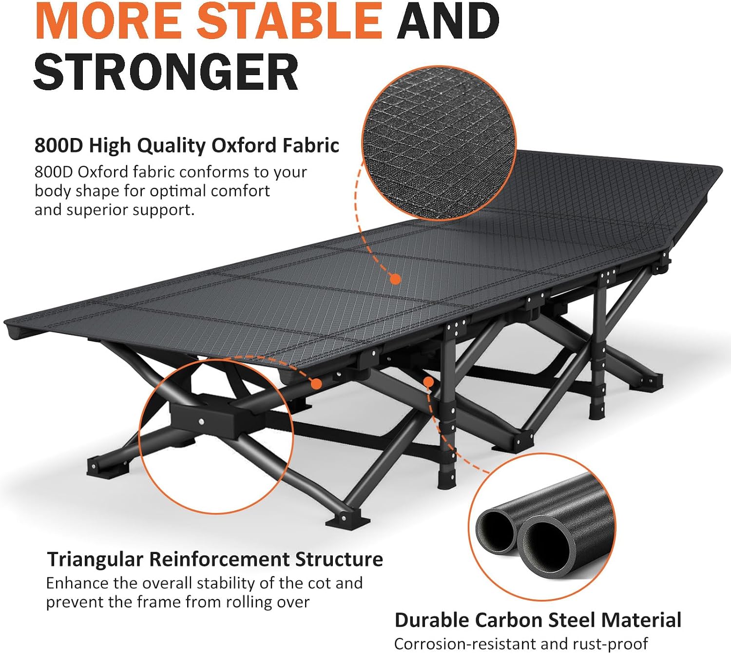 大人用キャンプコット クッション付き ポータブル折りたたみベ - Outdoor Camping Cot のレビューと価格