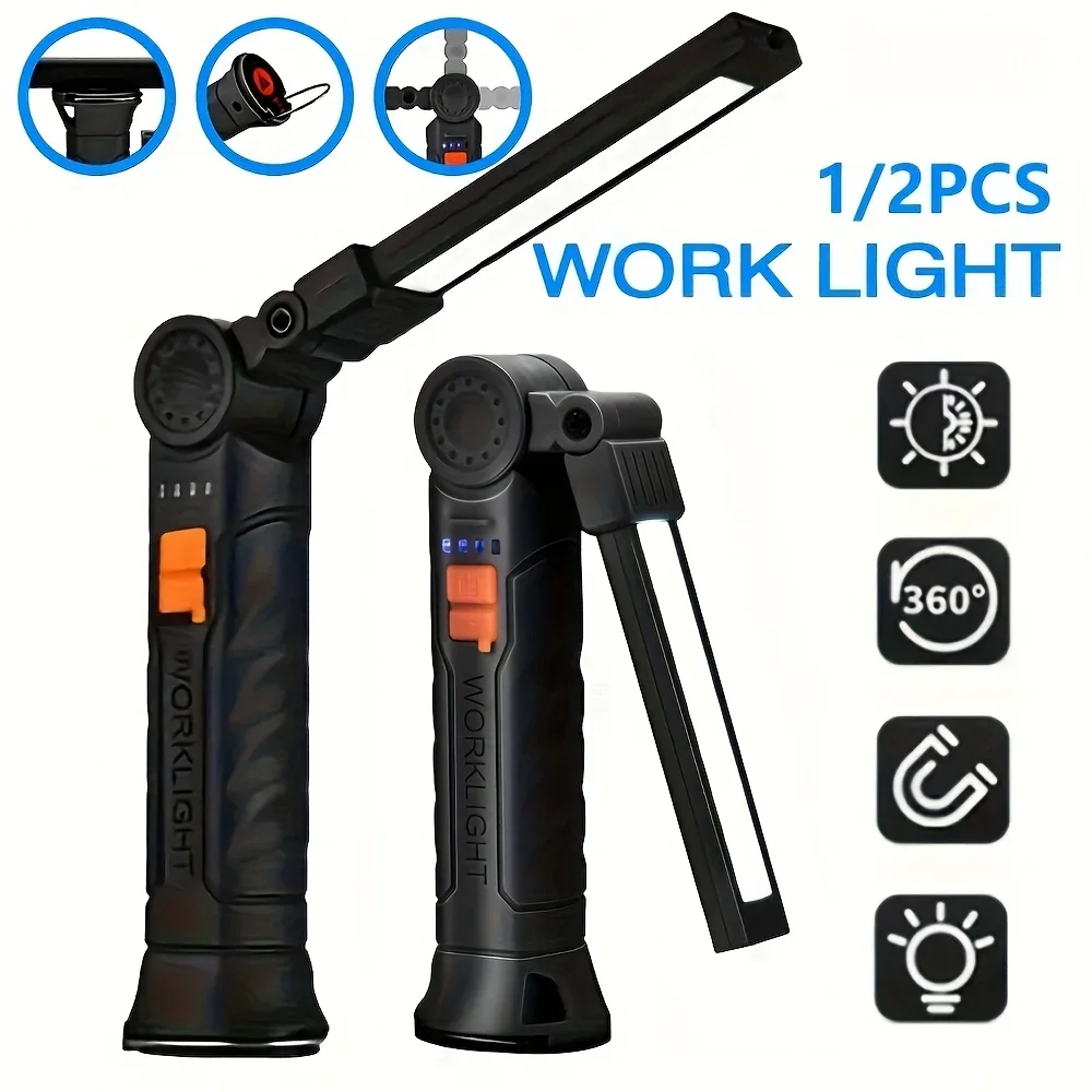 ポータブル COB LED 懐中電灯 充電式ワークライト 磁 - Outdoor Camping Lamp のレビューと価格
