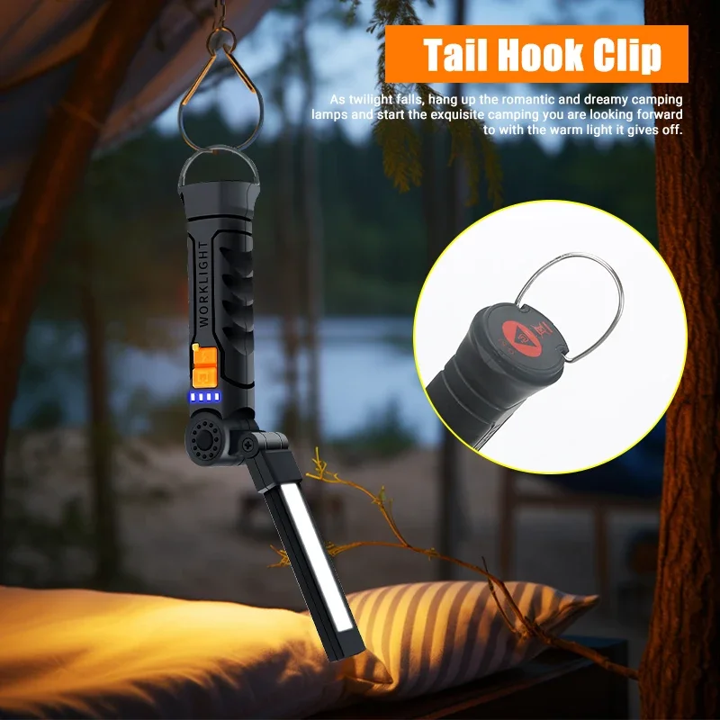 ポータブル COB LED 懐中電灯 充電式ワークライト 磁 - Outdoor Camping Lamp のレビューと価格