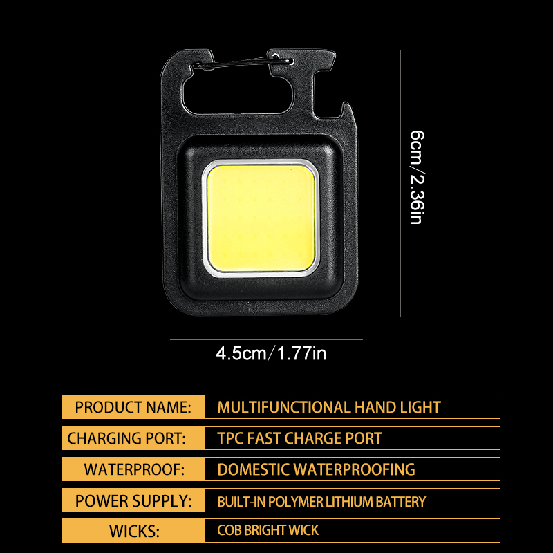 超高輝度で便利な携帯用ミニCOBキーホルダー懐中電灯、充電式 - Outdoor Camping Lamp のレビューと価格