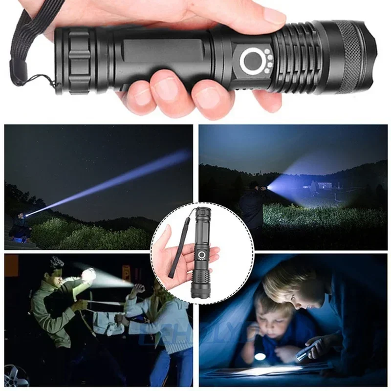ハイパワー XHP70 LED 懐中電灯 USB-C 充電式 - Outdoor Camping Lamp のレビューと価格